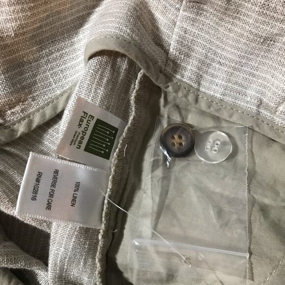 Garnet Hill sz 8 pleated linen pants trousers elastic waist pinstripes classic - Picture 11 of 12